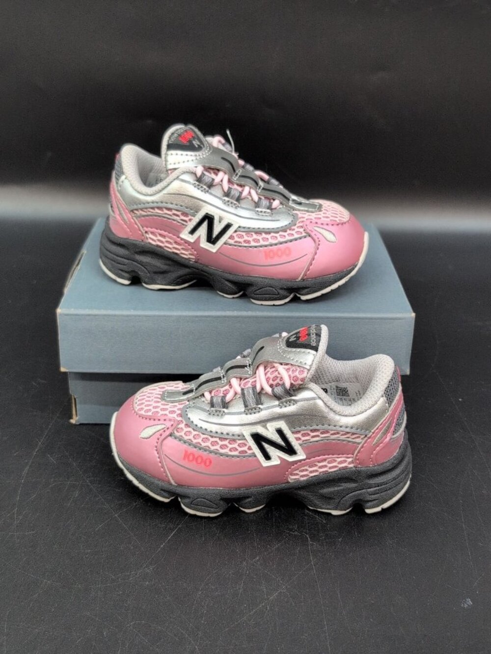 New Balance 1000 Bungee Lace Kid's Sneakers Size US 6M Pink Grey IV1000U